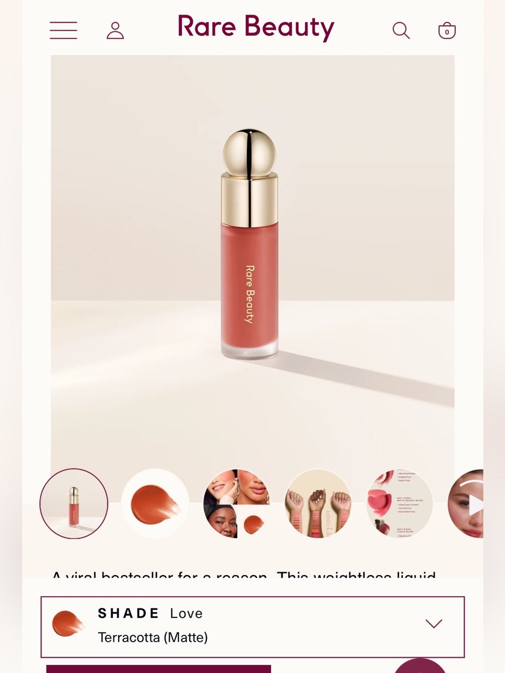 Rare Beauty Soft Pinch Liquid Blush makeup cosmetics